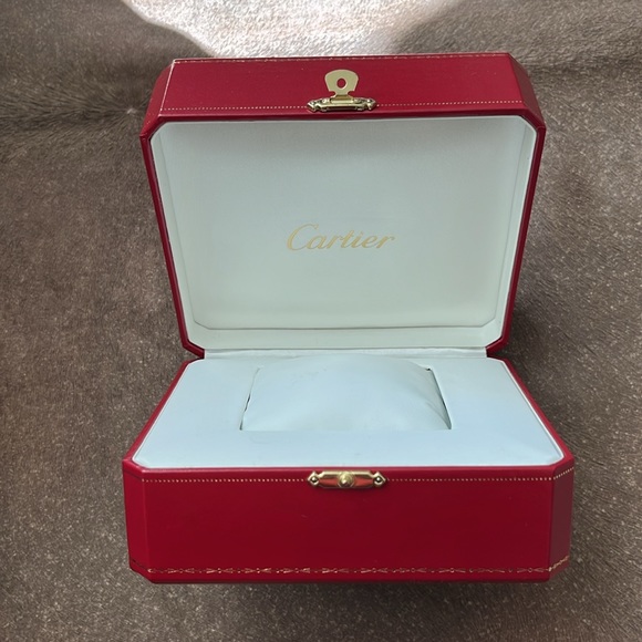 Cartier Red Leather Gold Snap Bracelet Box Gift - Picture 1 of 9